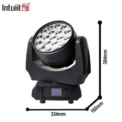 Zoom Moving Led Wash Light 19x10w 4 in 1 Proiettore Gobo Rgbw Faretti Effetti di illuminazione da palco Bar Night Club Disco