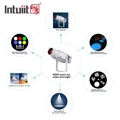 400w Led Auto Color Changing Projector Lampada di proiezione esterna Gobo Logo personalizzato Welcome Light Led Projector