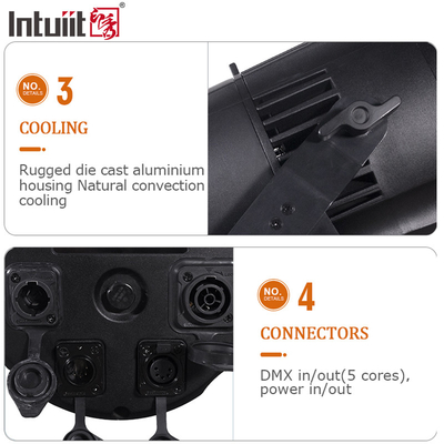 Acque resistenti 200W RGBW 4in1 DMX Led Cob Zoom Eventi all'aperto Stage Par Light