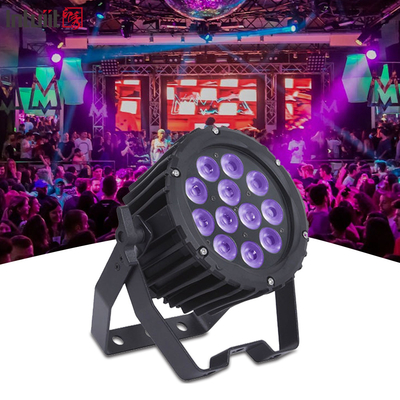 Professionale 12pcs 4in1 12x3W LED Outdoor Par Can Light Illuminazione da palcoscenico RGBW Leggio di alluminio DJ Wash Par Nightclub Light