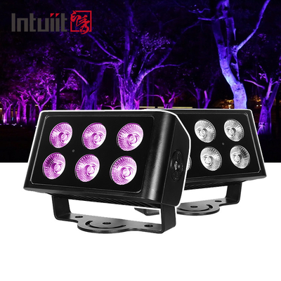 IP65 impermeabile 6x5W RGBW 4 in 1 LED Flood Light DMX Control Plane Spot Light Background Stain DJ Disco Stage Lighting