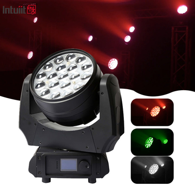 19x15w Rgbw 4in1 Testa mobile a LED Zoom Wash Fase di illuminazione Fascio di luce a testa mobile a LED