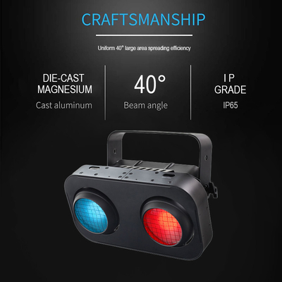200W Cob LED Par Can Stage Light Bianco caldo o RGB 2 occhi LED Blinder Light DMX Audience Lights