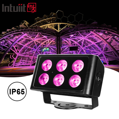 6x5W 4pcs LED Beads Outdoor Square IP65 impermeabile DMX Stage Light Inondazione RGBW 4 in 1