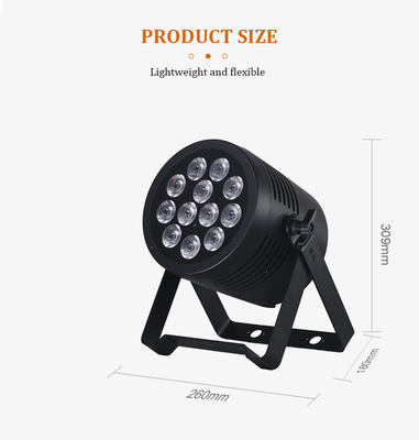 IP65 Acque resistenti all'aria aperta DJ Stage Light 12x20W RGBWA UV 6in1 Aluminum LED Par Noiseless Disco Wash Effect con DMX512