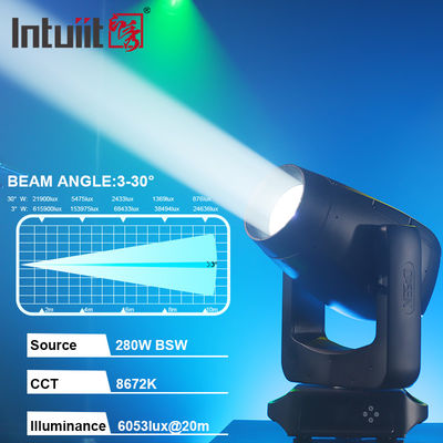 Testa mobile 280w CMY Testa mobile CMY Fascio a LED Fase luminosa mobile Fase luminosa mobile spot wash IP66 Testa mobile Luci per palcoscenico DJ