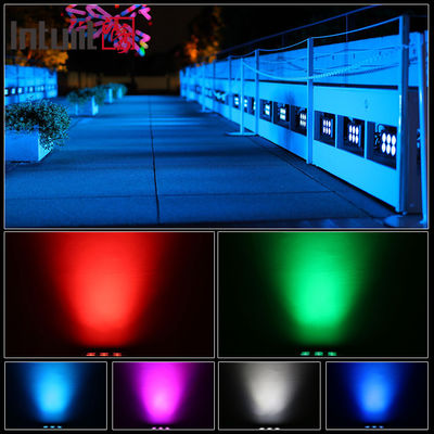 Faretto LED RGBW quadrato da esterno impermeabile IP65 6x5W, illuminazione decorativa per giardini e paesaggi, fari a LED quadrati