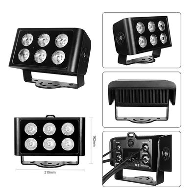 Faretto LED RGBW quadrato da esterno impermeabile IP65 6x5W, illuminazione decorativa per giardini e paesaggi, fari a LED quadrati