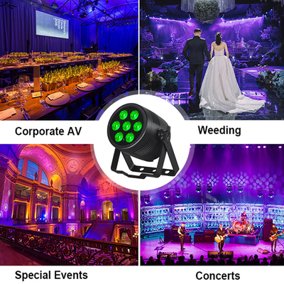 LED Par Luci 6in1 Stage Uplights 7x20W RGBWA-UV DMX512 Controllo Luci DJ Outdoor Per Scenic Party Club Disco Eventi di matrimonio