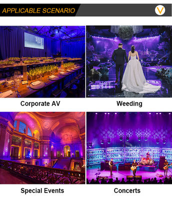 7x20W RGBWA+UV 6-in-1 IP65 Outdoor LED PAR Light ¢ DMX512 Wash impermeabile per palcoscenico, matrimonio ed eventi