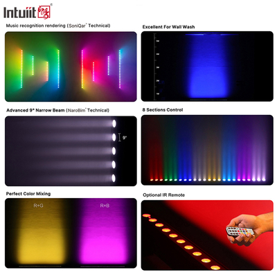 IP20 Batteria Alimentata 12x2W 0.5m 4in1 Luci Wall Washer a LED Alimentate a Batteria Luce da Palco