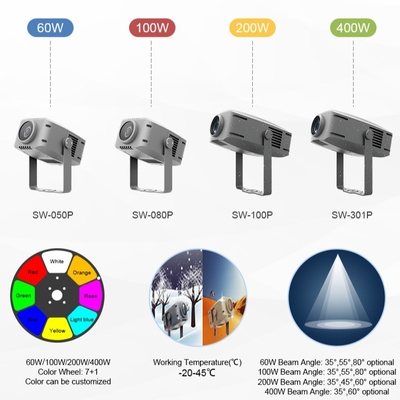 60W Outdoor RGBW Colorato Water Pattern LED Projector Ip65 Lampada a proiezione paesaggistica impermeabile