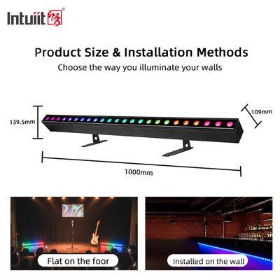 24x2W RGBW 4-in-1 LED Linear Wall Washer Bar DMX512 Sound Activated Stage Wash Light per edifici ed eventi