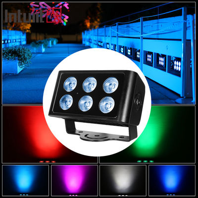 6x5W RGBW 4in1 Inondazione LED all'aperto IP65 impermeabile DMX512 Architettura Lavatrice di pareti per facciata del giardino