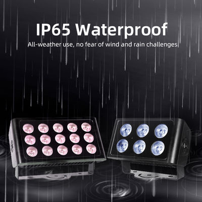 Luce di inondazione professionale a LED impermeabile IP65 15x5W RGBW 4 in 1 Luce spot per esterni in alluminio Lampada da lavaggio architettonica