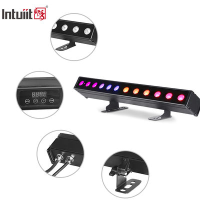 Barra wash LED IP65 4-in-1 12*2W a batteria, con effetti di proiezione RGBW e fascio di luce