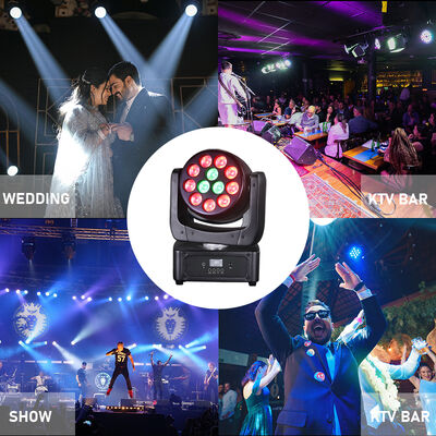 12X8W RGBW 4IN1 LED Moving Head Wash Stage Light per eventi party Illuminazione suono attivato