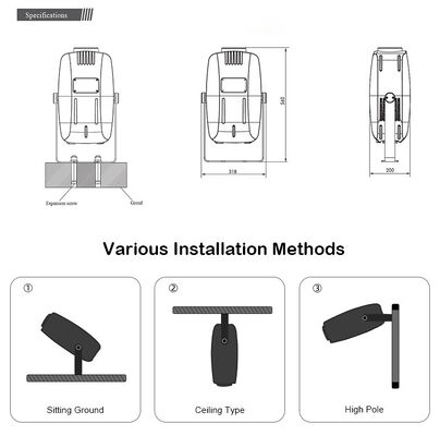 Professionale 400W IP65 impermeabile all'aria aperta Architettura paesaggistica LED Effetto onda d'acqua luce