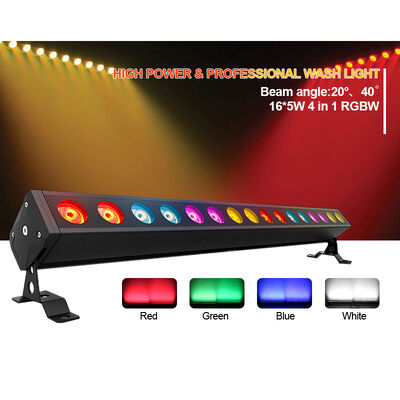 16X 5W RGBW LED Wall Wash Bar DMX512 Controllo Luce lineare per DJ Garden IP65 DMX512 Controllo