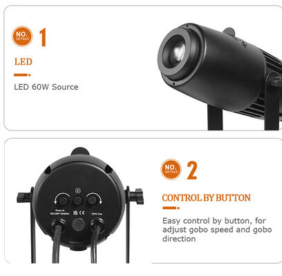 Proiettore di logo personalizzato Luce esterno Proiettore Gobo impermeabile 60W Luci pubblicitarie a LED per il marchio aziendale
