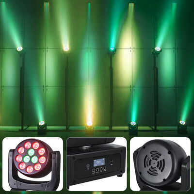 Hot Sale 12pcs 8W RGBW 4in1 Mini LED Beam Wash Moving Head Light DMX Control Sound Lampada da palco attiva per nightclub KTV