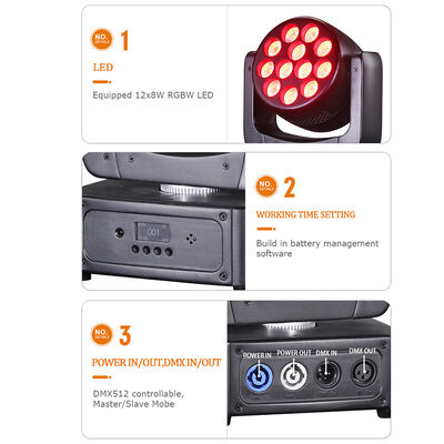Hot Sale 12pcs 8W RGBW 4in1 Mini LED Beam Wash Moving Head Light DMX Control Sound Lampada da palco attiva per nightclub KTV