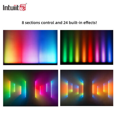 Vendita a caldo 4in1 RGBW LED 24*2W Lavatrice di pareti Linterna a strisce lineare Controllata dal suono DMX Lampada da lavaggio per club notturno