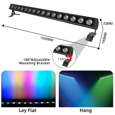 IP65 all'aperto 16x5W RGBW 4 in 1 LED Lineare Parete Lavatrice Bar Light DMX512 Architettura di palcoscenico Illuminazione lavaggio