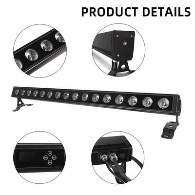 IP65 all'aperto 16x5W RGBW 4 in 1 LED Lineare Parete Lavatrice Bar Light DMX512 Architettura di palcoscenico Illuminazione lavaggio