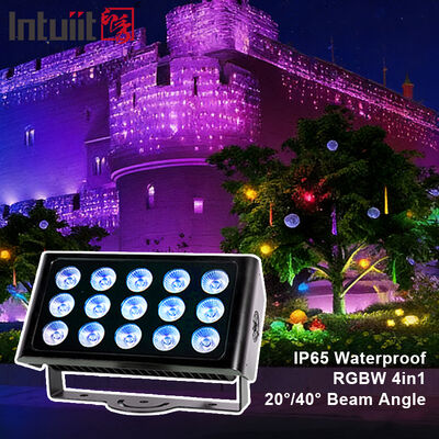 Luce di inondazione professionale a LED impermeabile IP65 15x5W RGBW 4 in 1 Luce spot per esterni in alluminio Lampada da lavaggio architettonica