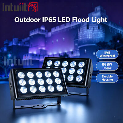 15x5W RGBW 4-in-1 IP65 Faretto LED da Esterno — DMX512 Impermeabile Ampio Fascio per Giardino, Palco e Illuminazione di Edifici