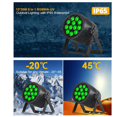 12*20W RGBWA+UV 6in1 LED Par Light IP65 Outdoor Waterproof DMX512 Stage Uplighting per DJ Wedding Party