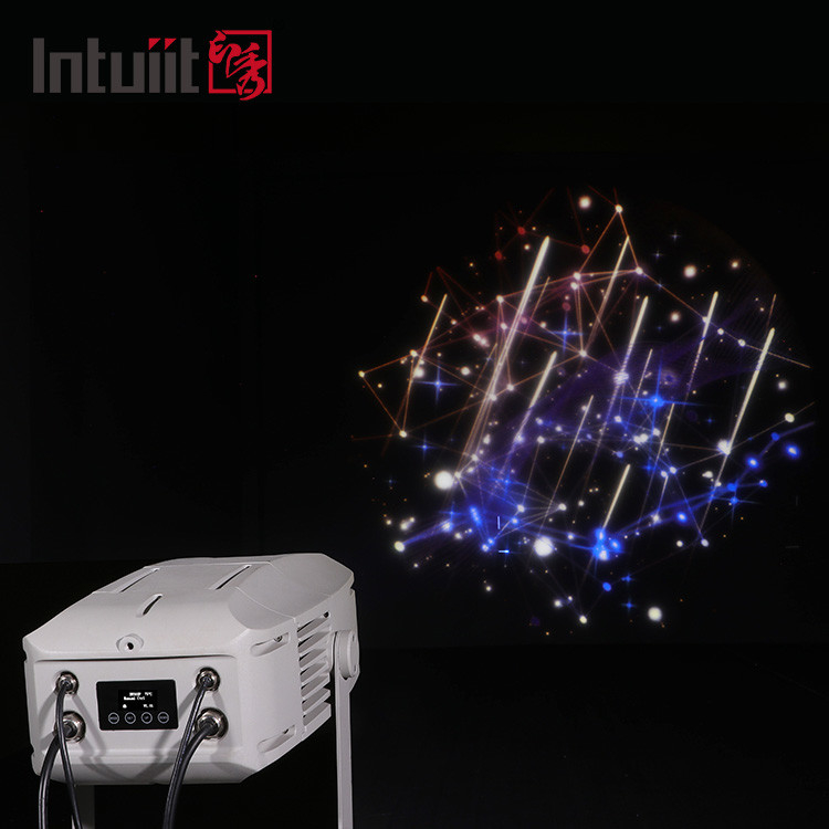 Proiezione di logo laser custom all'aperto impermeabile all'aperto porta al pavimento rotante proiettore gobo 400w luce da palco a led