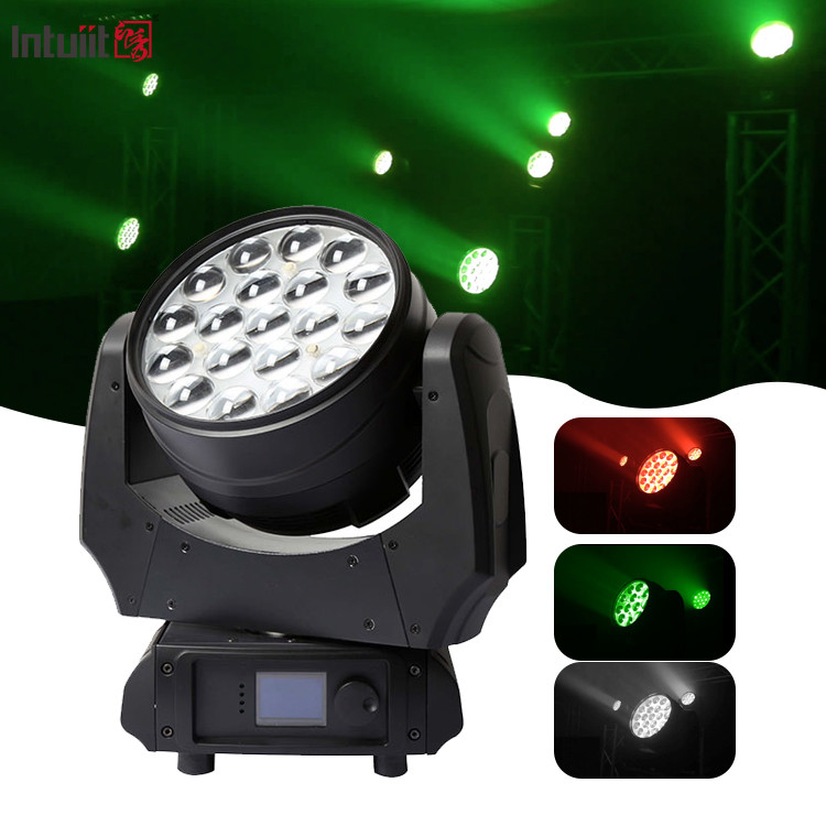 Zoom Moving Led Wash Light 19x10w 4 in 1 Proiettore Gobo Rgbw Faretti Effetti di illuminazione da palco Bar Night Club Disco