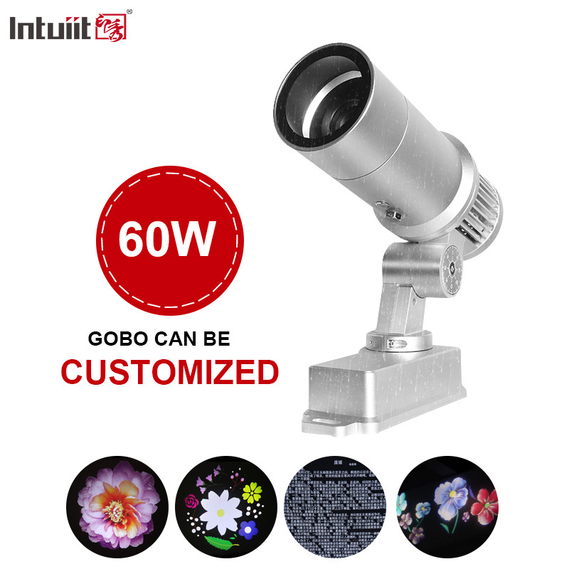 60W Gobo Proiettore Custom Logo Led Light HD Immagine Per Esterno Ip65 Rotante Pubblicità Proiezione Luce Per Matrimonio