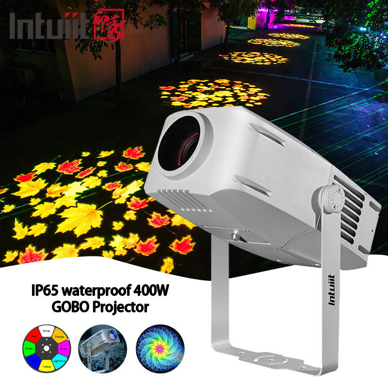 Lampada di proiezione di immagini pubblicitarie custom 400W Outdoor IP65 impermeabile rotante Gobo Shop Logo Projector