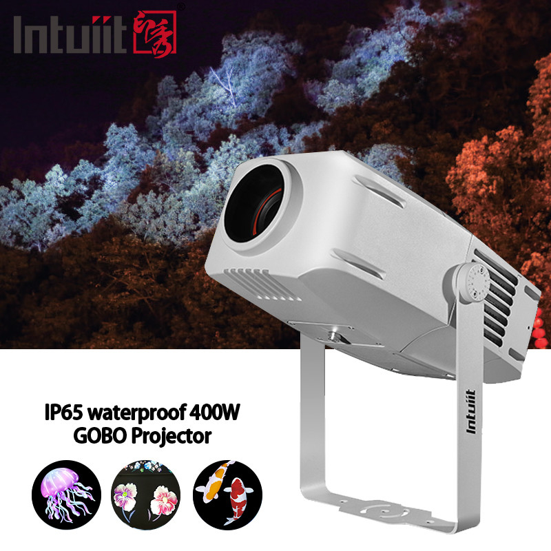 Logo personalizzato Luci di facciata esterne IP65 impermeabile 200W Led RGBW Rotante Gobo Projector Gobo Light