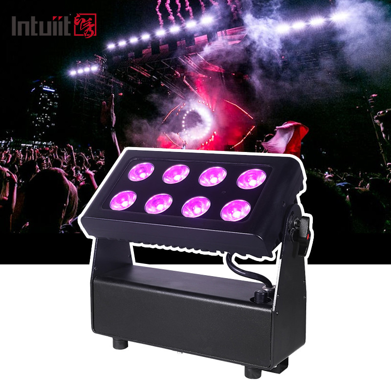 8X15W RGBW 4-in-1 LED Uplights Lampade da palco a batteria Lampade DJ Controllo remoto e DMX