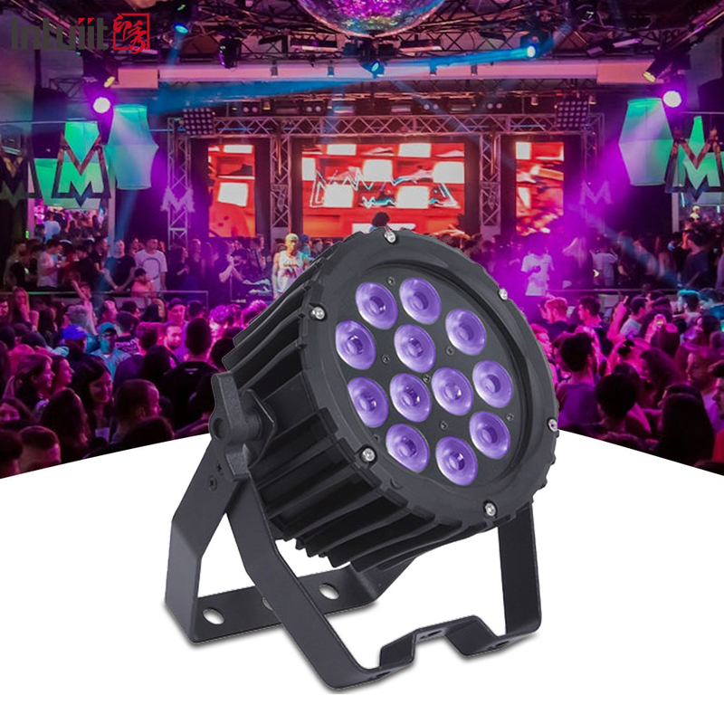 Professionale 12pcs 4in1 12x3W LED Outdoor Par Can Light Illuminazione da palcoscenico RGBW Leggio di alluminio DJ Wash Par Nightclub Light