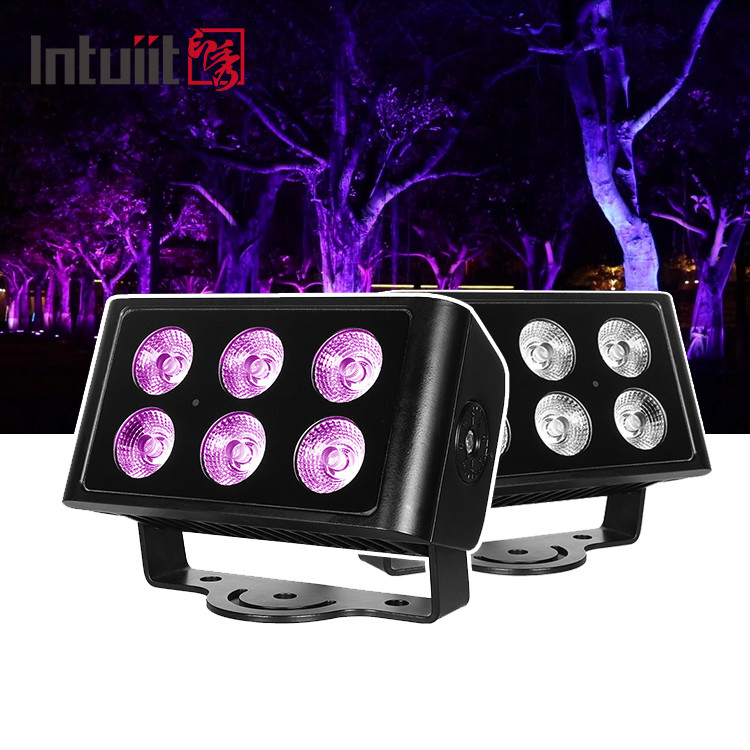 IP65 impermeabile 6x5W RGBW 4 in 1 LED Flood Light DMX Control Plane Spot Light Background Stain DJ Disco Stage Lighting