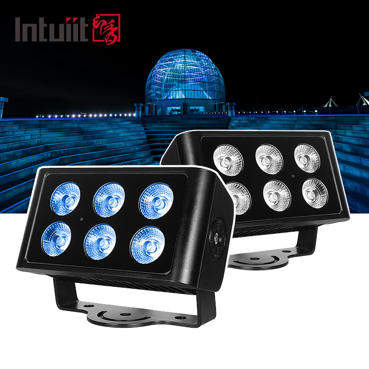 DMX512 6x5W RGBW 4in1 IP65 DJ impermeabile Wedding Stage City Wall Washer Outdoor LED Wash Flood Light