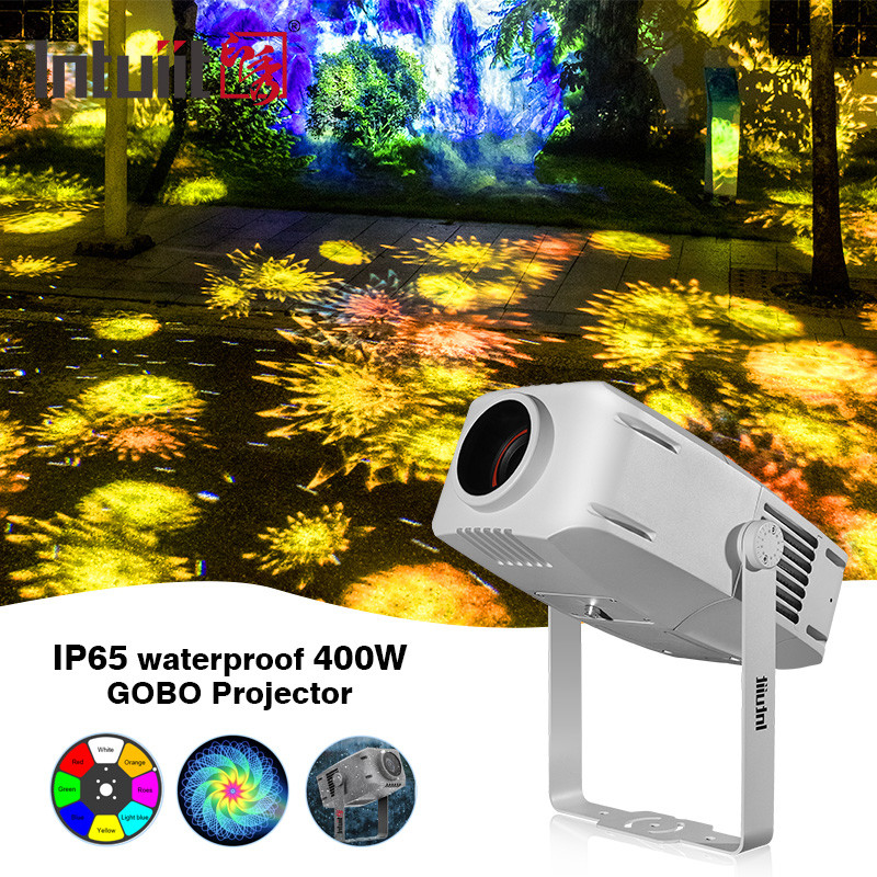 Proiettore Gobo Outdoor 400w Proiettore pubblicitario rotante LED impermeabile IP65 Logo Gobo Proiettore luce