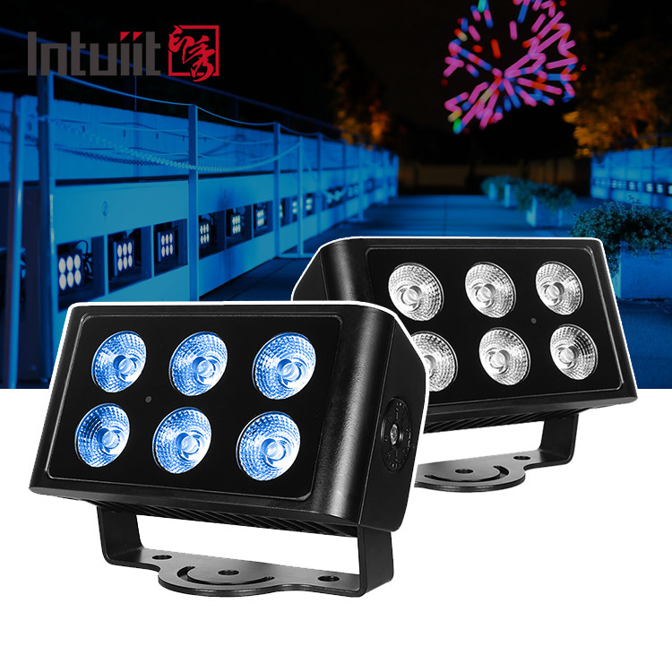Faccate dell'edificio 6x5W IP65 LED Architettura Luce decorativa Lampada a fascio stretto Quadratura Spotlight esterno Proiettore