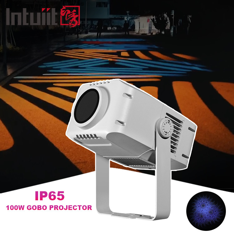 Proiettore Gobo Esterno 100W Impermeabile Pubblicità Logo personalizzato Colore pieno LED Proiettore di logo impermeabile
