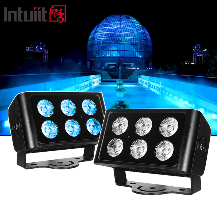 6x5W Indoor IP65 Square DMX RGBW LED Flood Light For Building Facade LED Wall Washer Floodlight