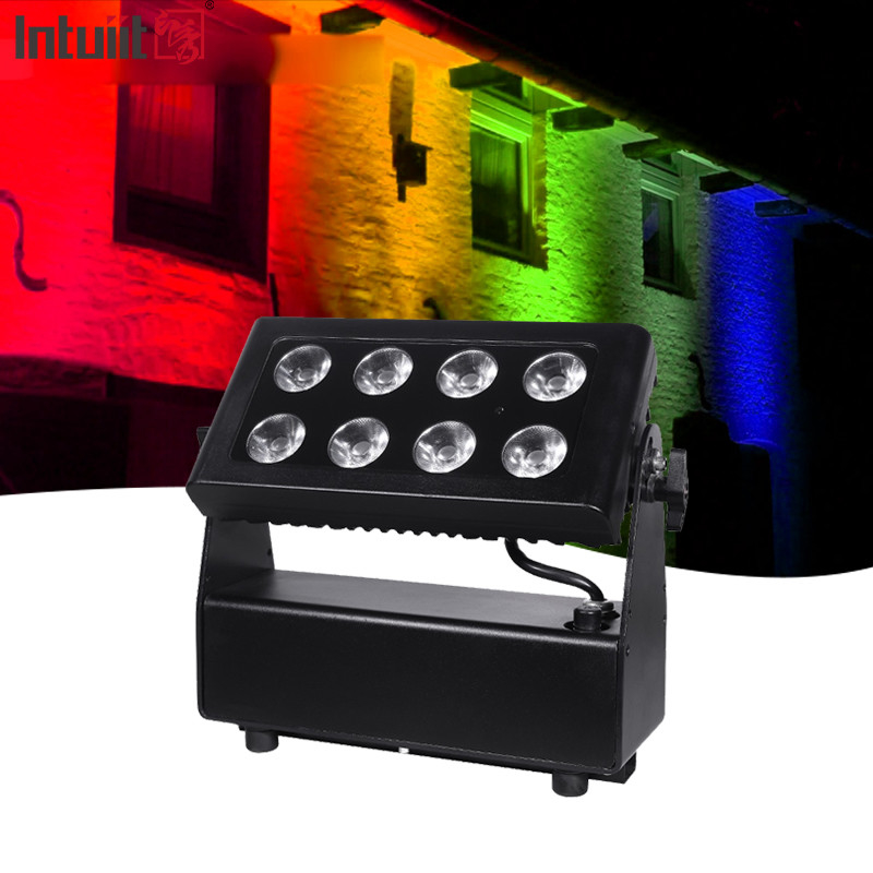 8X15W RGBW 4-in-1 LED Proiettore impermeabile DMX Controllo Flat Spotlight Sfondo Lampada da lavaggio a parete Lampada da palco