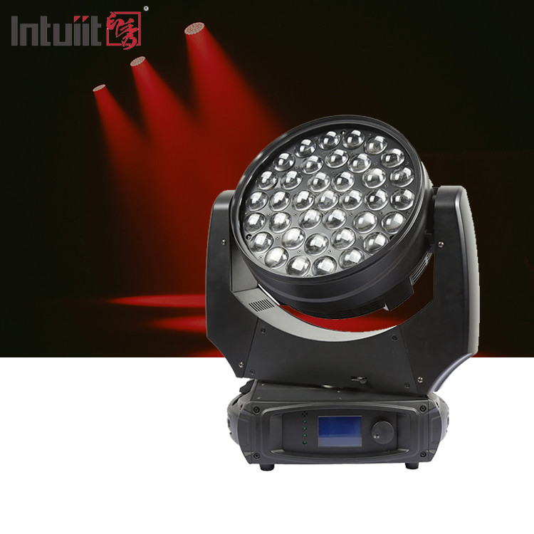 37x10W Zoom Beam Wash Moving Head Light per effetto illuminazione sul palco con LED RGBW 4in1 e DMX Control Dj Disco e nightclub