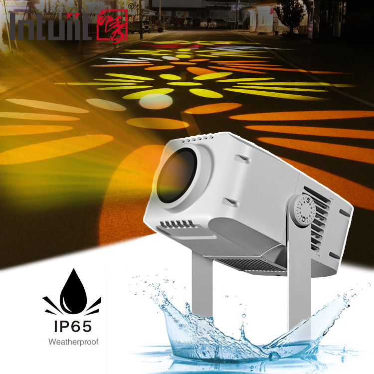 100W pubblicità all'aperto LED Gobo Logo Projector luce rotante impermeabile DMX512 Controllo proiettore di fascio in alluminio IP65