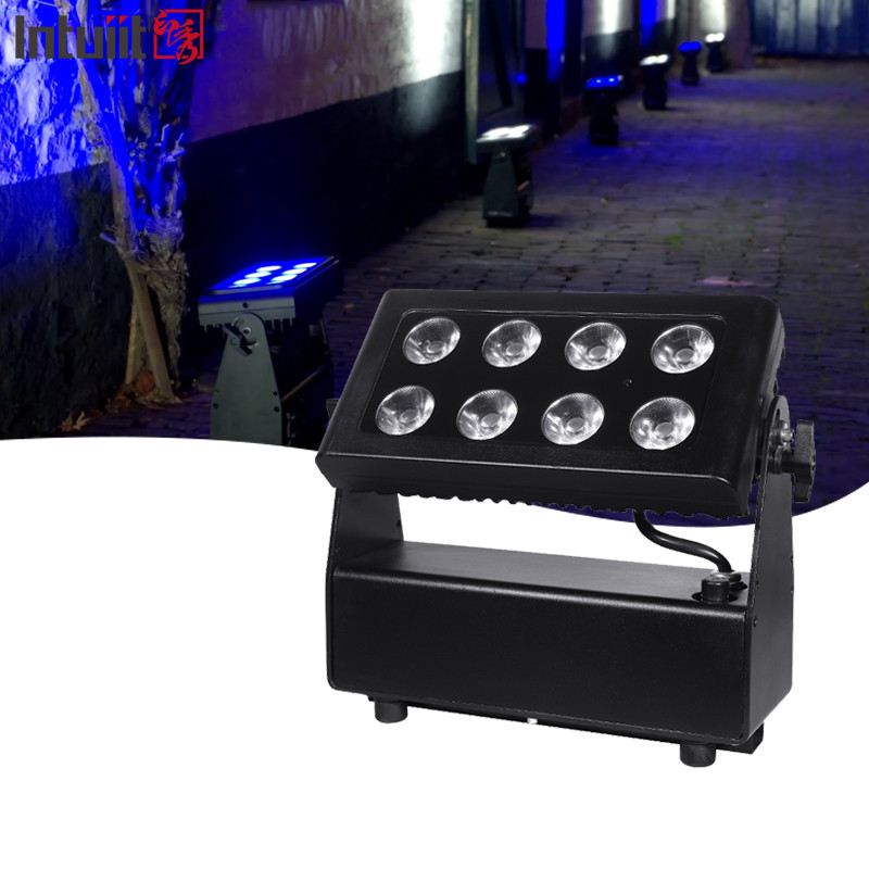 DMX512 8x10w RGBW 4in1 IP65 impermeabile DJ Wedding Stage City Wall Washer Outdoor LED Wash Flood Light