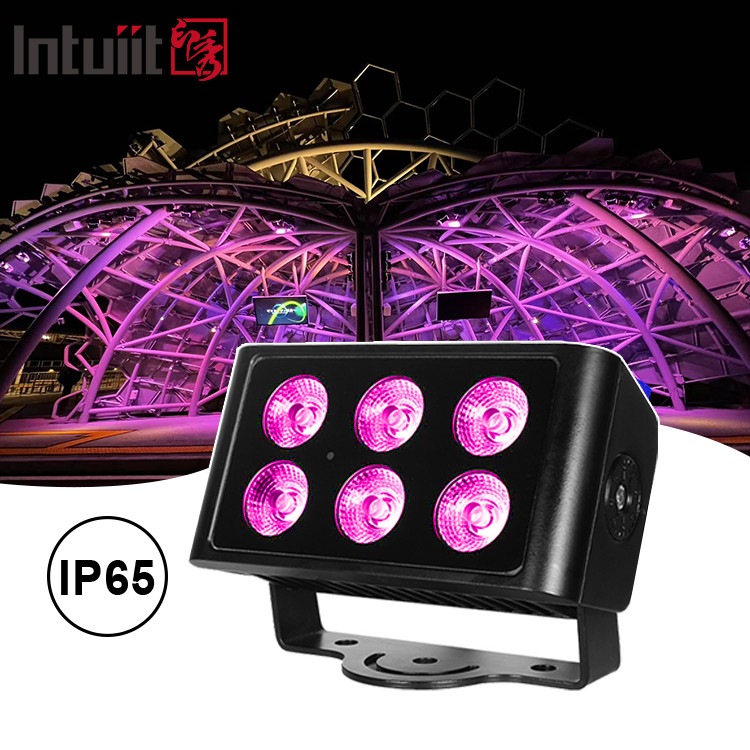 6x5W 4pcs LED Beads Outdoor Square IP65 impermeabile DMX Stage Light Inondazione RGBW 4 in 1
